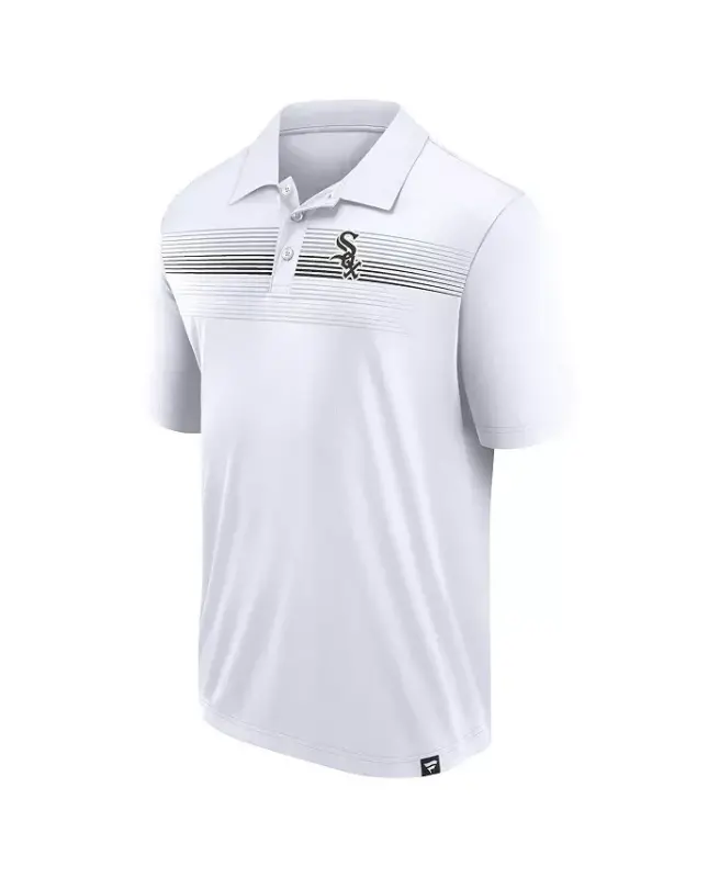 Men's White Chicago White Sox Big Tall Victory For Us Interlock Polo Shirt - White, Black - 3