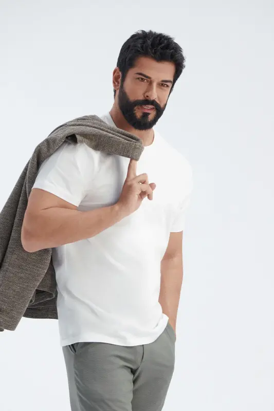 Erkek BEYAZ-LACIVERT 2'li Paket Slim Fit Dar Kesim - 3