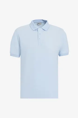 Erkek Beyaz-lacivert-açık Mavi 3'lü Çekmeyen Pamuklu Slim Fit Kıvrılmaz Polo Yaka Tişört - BEYAZ-LACIVERT-ACIK MAVI - 7