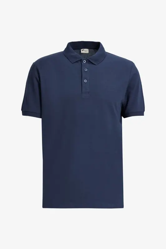 Erkek Beyaz-lacivert-açık Mavi 3'lü Çekmeyen Pamuklu Slim Fit Kıvrılmaz Polo Yaka Tişört-BEYAZ - 8