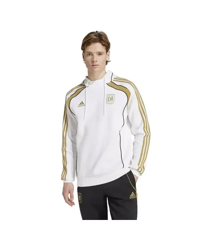 Men's White LAFC 2025 Travel Pullover Hoodie-White - ADIDAS