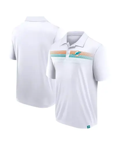 Men's White Miami Dolphins Victory For Us Interlock Polo Shirt-White - 1