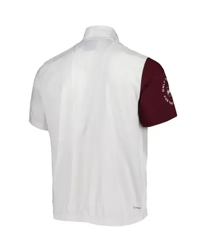 Men's White Mississippi State Bulldogs M STM AEROREADY Half-Zip Jacket - White - 3