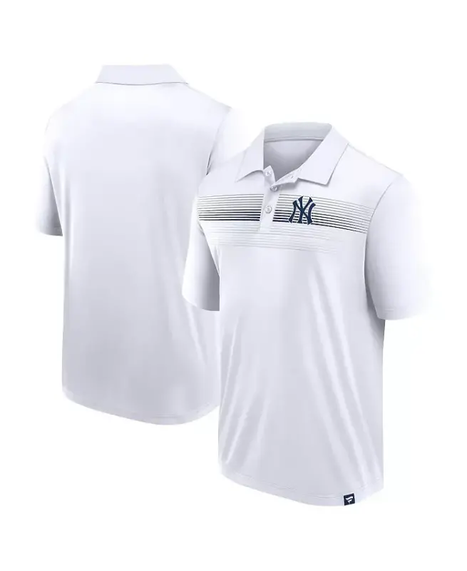 Men's White New York Yankees Big Tall Victory For Us Interlock Polo Shirt - White, Navy - 1