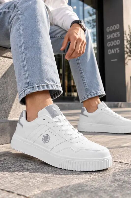 Erkek Beyaz Sneaker Günlük Bağcıklı Spor Ayakkabı - Beyaz-OCT - Lumberjack