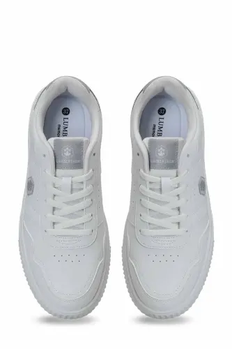 Erkek Beyaz Sneaker Günlük Bağcıklı Spor Ayakkabı - Beyaz-OCT - 5