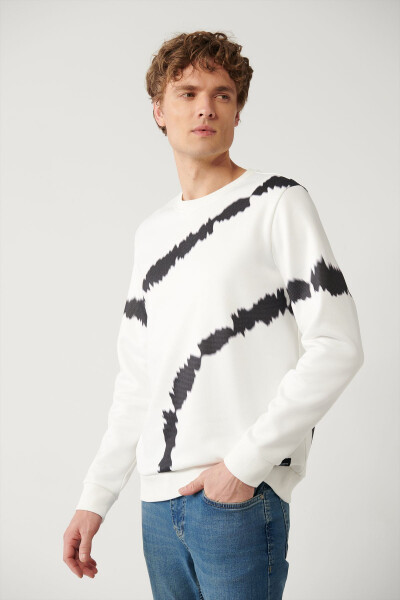 Erkek Beyaz Sweatshirt - 7