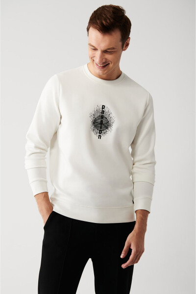 Erkek Beyaz Sweatshirt - 8