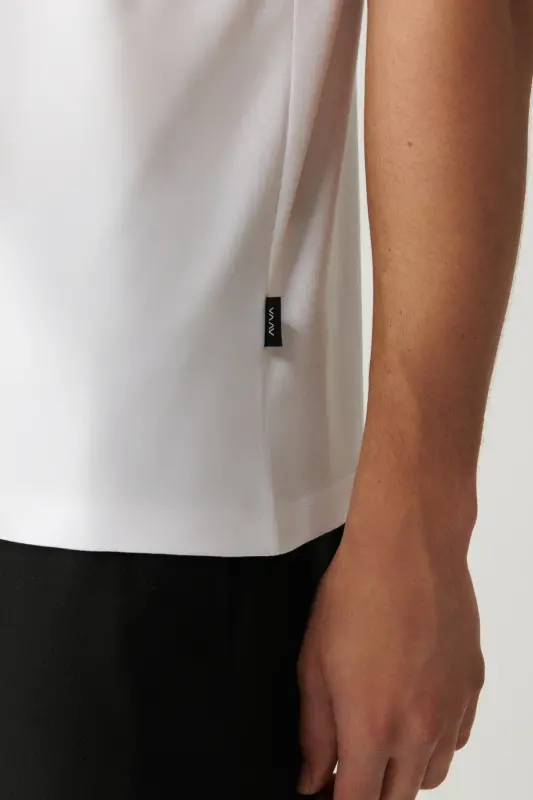 Erkek Beyaz Basic Pamuklu T-shirt E001000 - Beyaz - 5