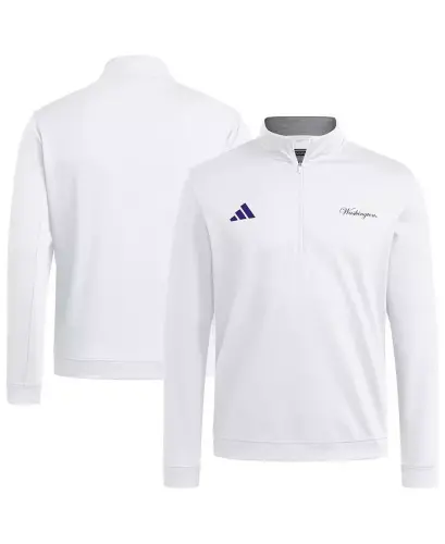 Men's White Washington Huskies Elevated Quarter-Zip Jacket - White - 1