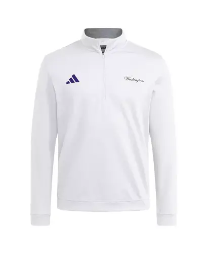 Men's White Washington Huskies Elevated Quarter-Zip Jacket - White - ADIDAS (1)