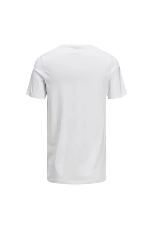 Erkek Bisiklet Yaka Logo Baskılı Tişört - Corplogo - White - 4