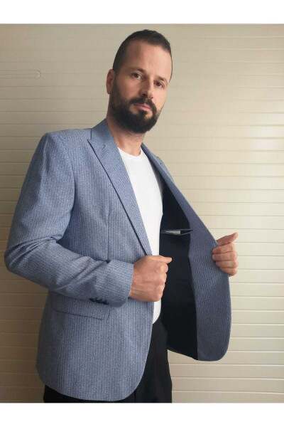 Erkek Blazer Ceket Italyan Stil Slim Fit Sivri Yaka Tek'li 6 Drop Takım Elbise Konbin Yapılır - 3