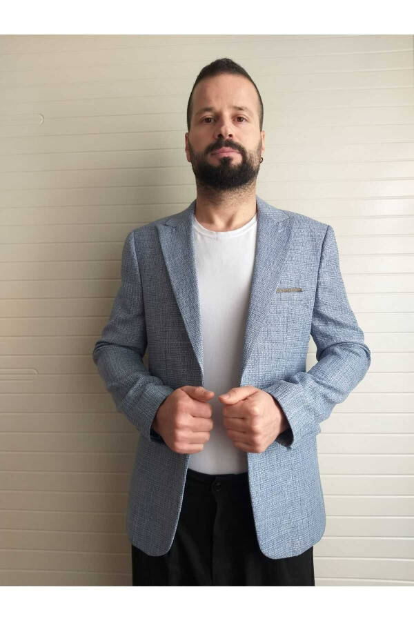 Erkek Blazer Ceket Italyan Stil Slim Fit Sivri Yaka Tek'li Ceket 6 Drop Takım Elbise Konbin Yapılır - 3