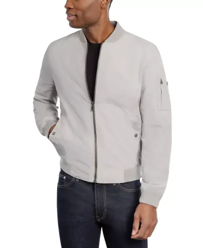 Men's Bomber Jacket, Created for Modazone - Flint Grey - 3