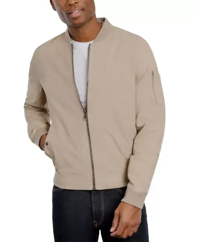 Men's Bomber Jacket, Created for Modazone - Khaki - 3