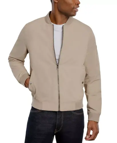 Men's Bomber Jacket, Created for Modazone - Khaki - 4