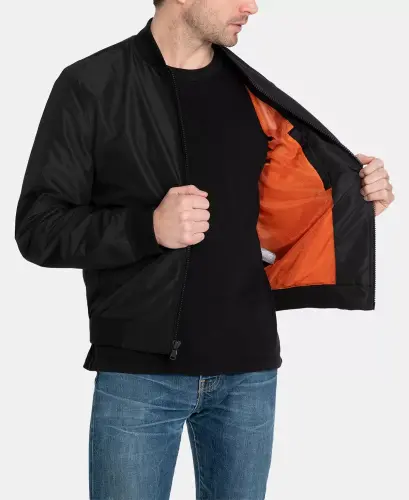 Men's Bomber Jacket, Created for Modazone - Black - 1