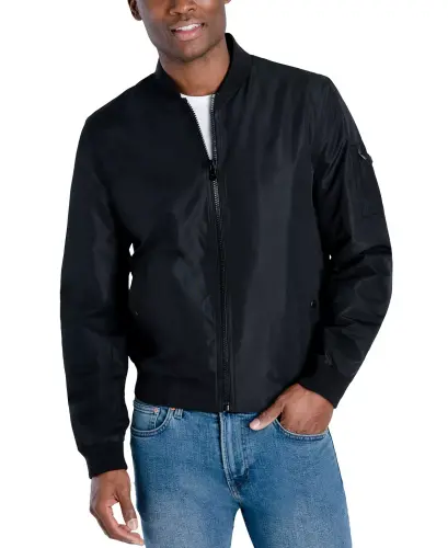 Men's Bomber Jacket, Created for Modazone - Black - 4
