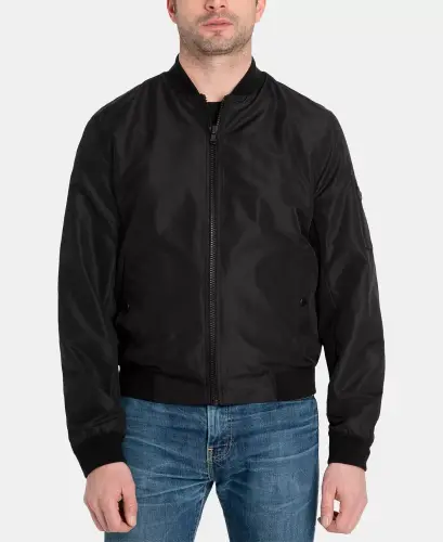 Men's Bomber Jacket, Created for Modazone - Black - 5