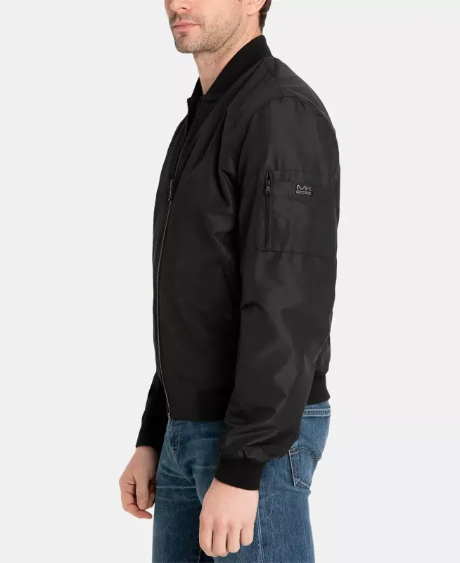 Men's Bomber Jacket, Created for Modazone - Black - 6