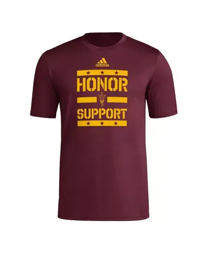 Men's Maroon Arizona State Sun Devils Honor Support Pre-Game T-Shirt-Maroon - ADIDAS (1)