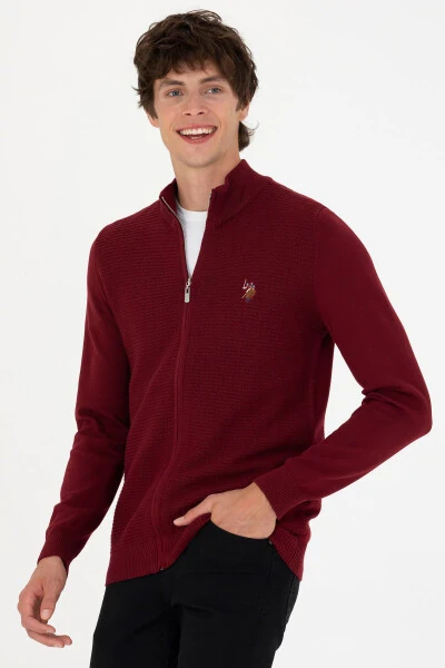 Erkek Bordo Basic Triko Hırka 50268938-VR014-1050299 - U.S. POLO ASSN.