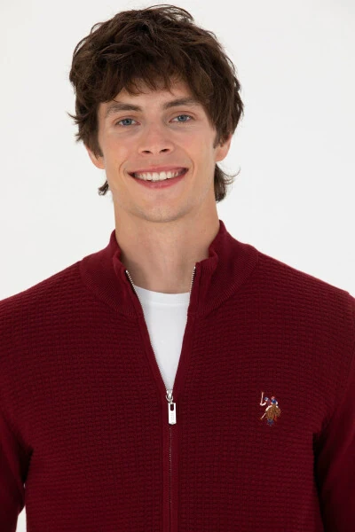 Erkek Bordo Basic Triko Hırka 50268938-VR014-1050299 - U.S. POLO ASSN. (1)