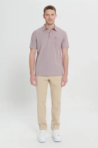 Erkek Bordo Comfort Fit Rahat Kesim Polo Yaka Pamuklu Kısa Kollu Tişört - Bordo - ALTINYILDIZ CLASSICS (1)