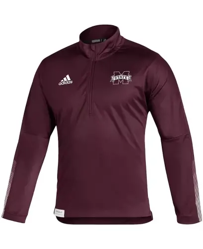 Men's Maroon Mississippi State Bulldogs 2021 Sideline Quarter-Zip Jacket - Maroon - 2