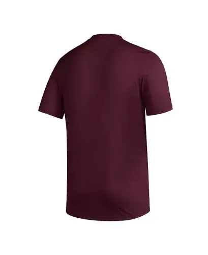 Men's Maroon Mississippi State Bulldogs Football Practice AEROREADY Pregame T-shirt - Maroon - 4