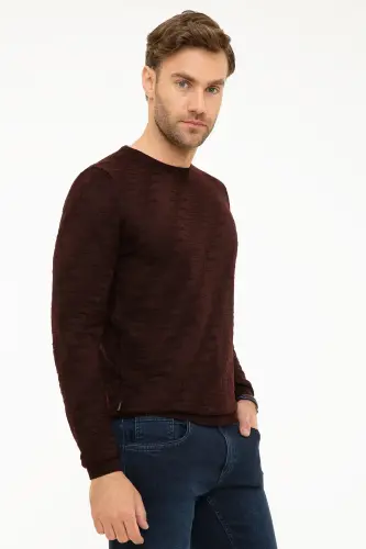 Erkek Bordo Slim Fit Triko Kazak G021GL0TK.000.867143-Bordo - 3