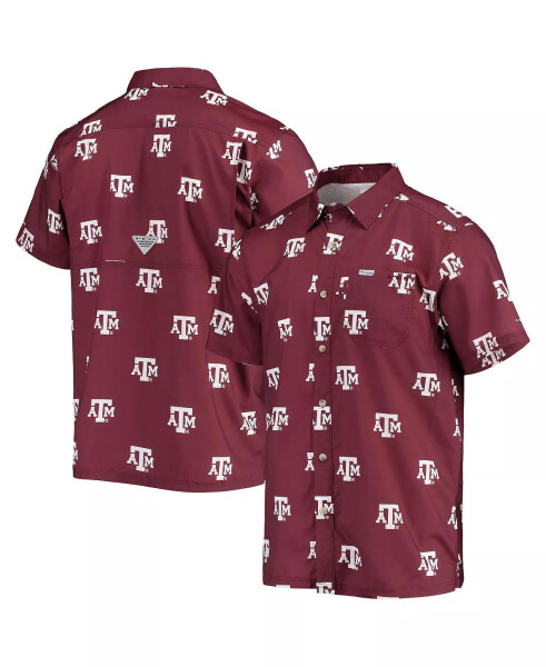 Erkek Bordo Texas A&M Aggies Super Slack Tide Omni-Shade Düğmeli Gömlek Bordo - 2