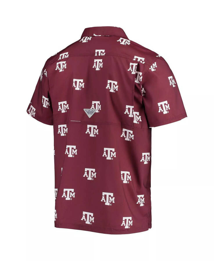 Erkek Bordo Texas A&M Aggies Super Slack Tide Omni-Shade Düğmeli Gömlek Bordo - 4