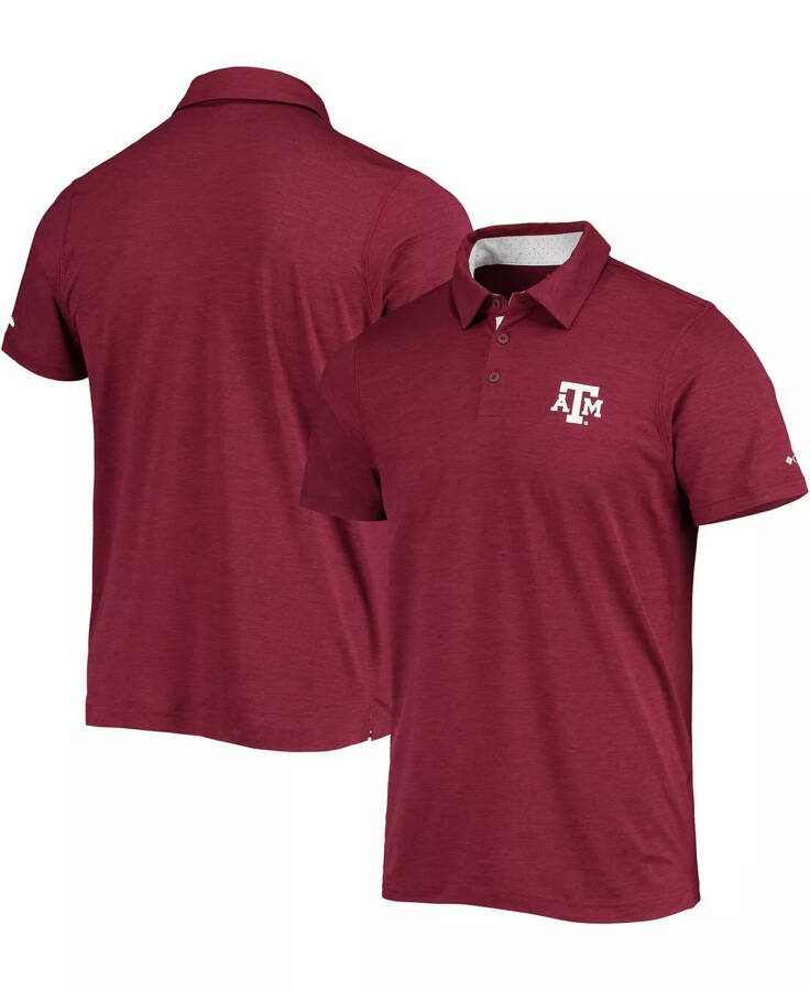 Erkek Bordo Texas A&M Aggies Tech Trail Uzay Boyalı Omni-Shade Polo Gömlek Tam Derin - 2