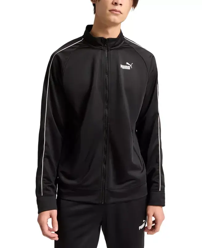 Men's Piped Tricot Jacket - Black - 1