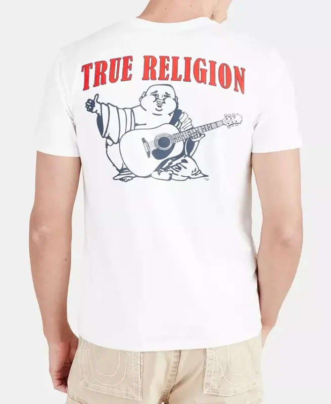 Men's Buddha Logo Crewneck Short Sleeve T-shirt - White - TRUE RELIGION