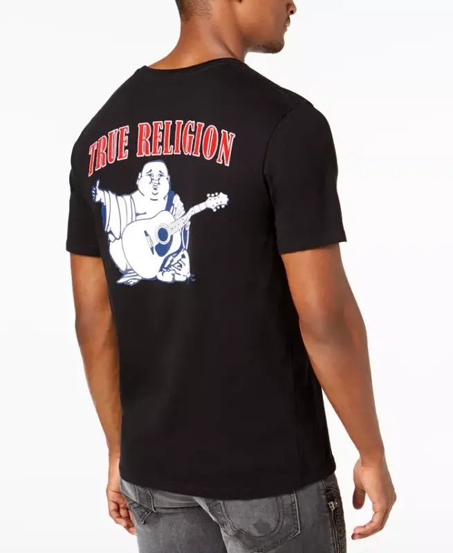 Men's Buddha Logo Crewneck Short Sleeve T-shirt - Black - TRUE RELIGION