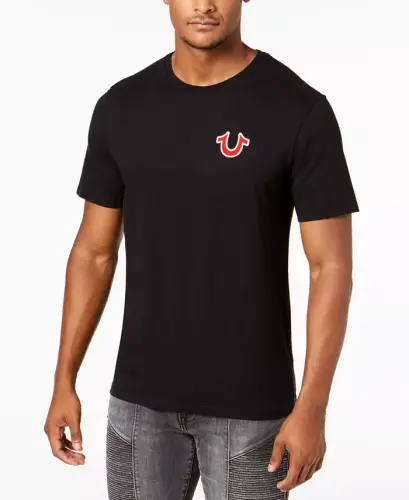 Men's Buddha Logo Crewneck Short Sleeve T-shirt - Black - TRUE RELIGION (1)