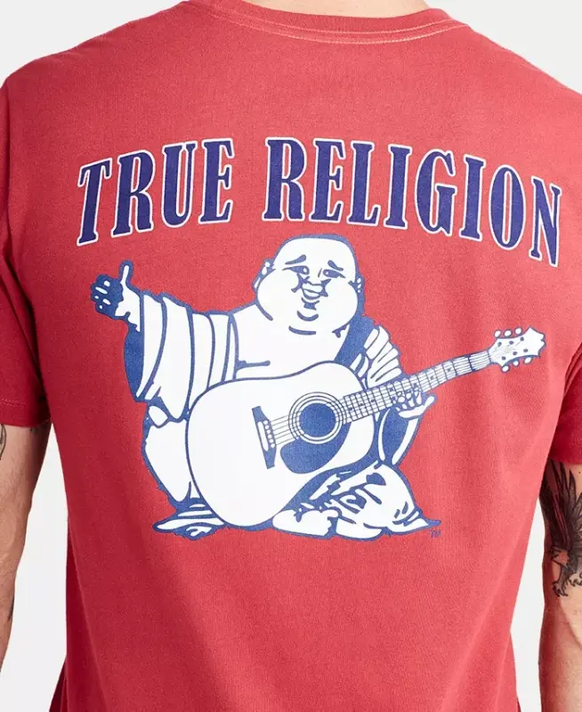 Men's Buddha Logo Crewneck Short Sleeve T-shirt - Ruby Red - TRUE RELIGION