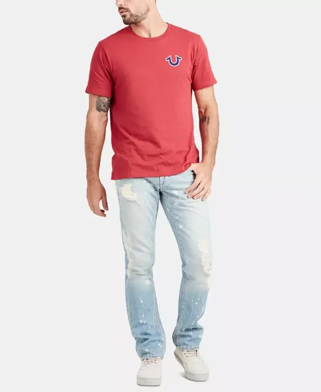 Men's Buddha Logo Crewneck Short Sleeve T-shirt - Ruby Red - 4