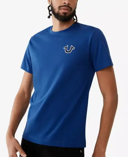 Men's Buddha Logo Crewneck Short Sleeve T-shirt - Cobalt - TRUE RELIGION (1)