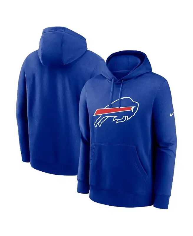 Men's Buffalo Bills Club Logo Pullover Hoodie - Royal - NIKE