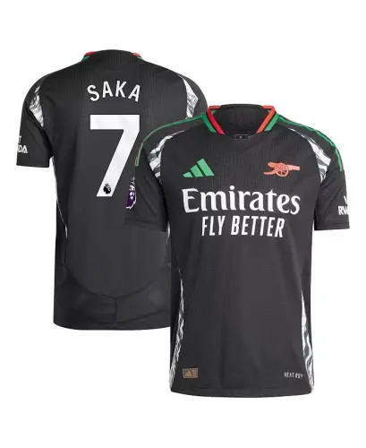 Men's Bukayo Saka Black Arsenal 2024/25 Away Authentic Player Jersey - Black - 1