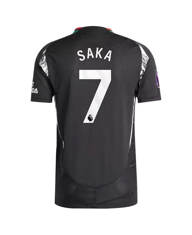 Men's Bukayo Saka Black Arsenal 2024/25 Away Authentic Player Jersey - Black - 3