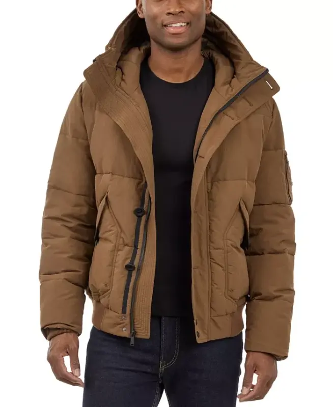 Men's Crinkle Nylon Heavy Short Snorkel Coat - MICHAEL KORS
