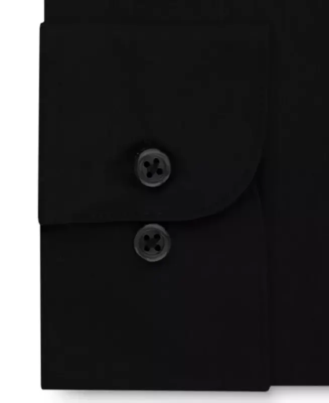 Men's Bigger Fit Wrinkle Free Poplin Solid Dress Shirt - 2