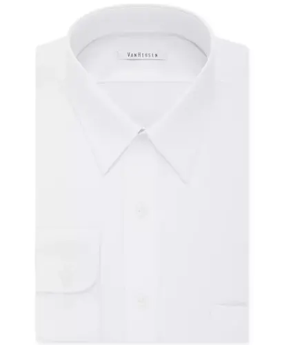 Men's Bigger Fit Wrinkle Free Poplin Solid Dress Shirt 
