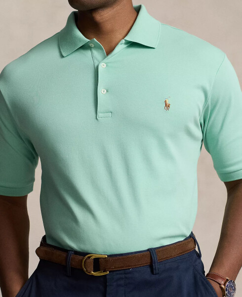 Erkek Büyük Beden Klasik Fit Yumuşak Pamuklu Polo Celadon - 7