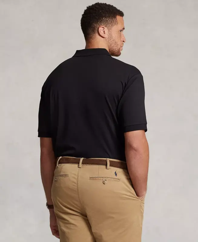 Men's Big & Tall Classic-Fit Soft Cotton Polo Shirt - Polo Black - 2